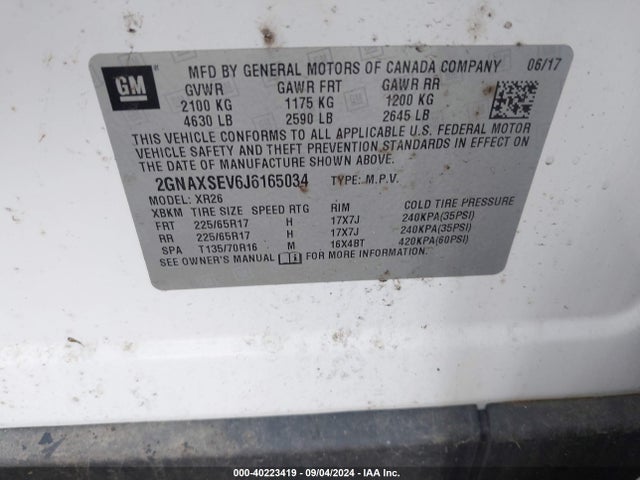 Chevrolet EQUINOX LT 2018 2GNAXSEV6J6165034 Image 9
