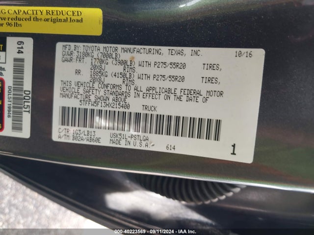 5TFFW5F13HX215400 Toyota Tundra Limited 5.7l V8