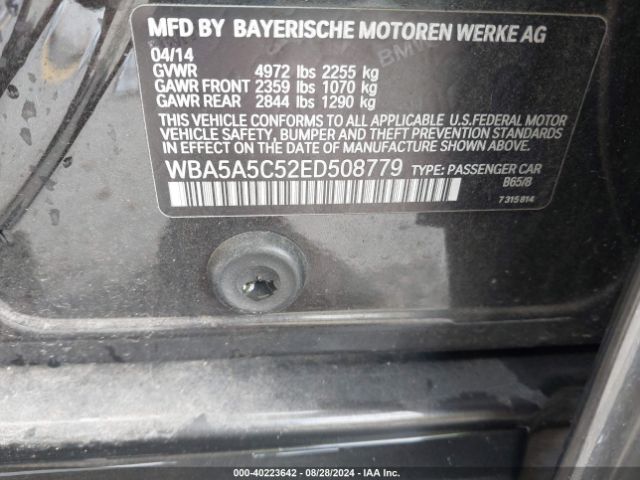 2014 BMW 528I WBA5A5C52ED508779 Photo 8