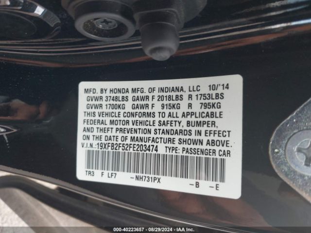 19XFB2F52FE203474 Honda Civic Lx