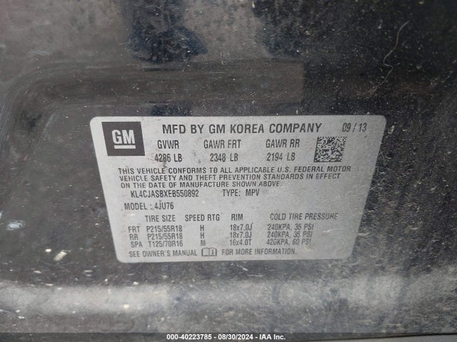 Buick Encore 2014 KL4CJASBXEB550892 Image 9