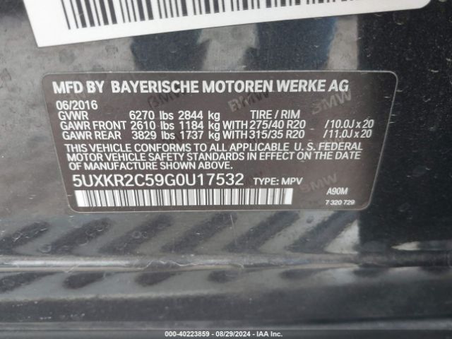 5UXKR2C59G0U17532 BMW X5 Sdrive35i