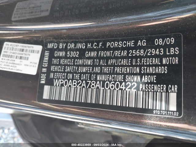 2010 PORSCHE PANAMERA WP0AB2A78AL060422 Photo 8