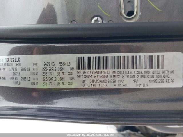 1C4PJMDX6KD134730 Jeep Cherokee Limited 4x4
