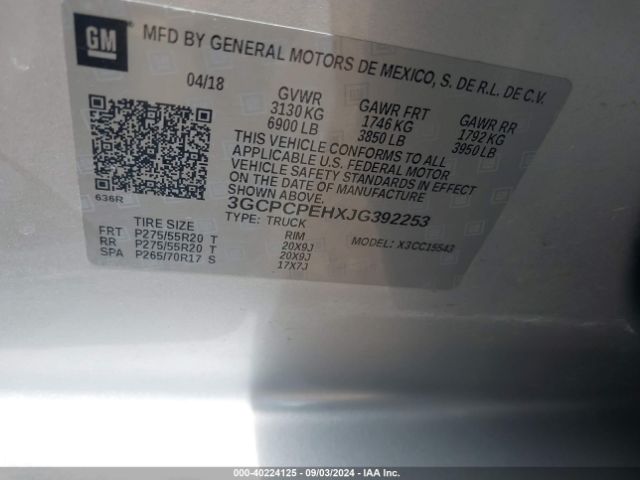 3GCPCPEHXJG392253 Chevrolet Silverado 1500 Custom