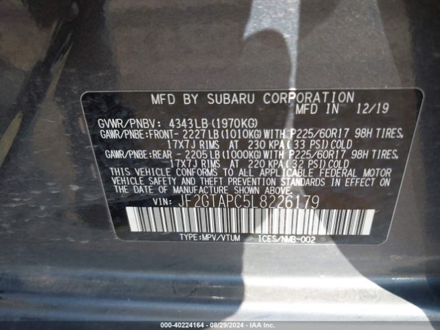 JF2GTAPC5L8226179 Subaru Crosstrek Premium