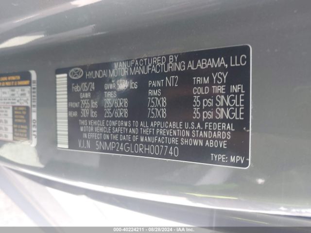 2024 HYUNDAI SANTA FE 5NMP24GL0RH007740 Photo 8