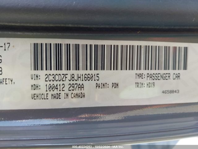 2C3CDZFJ8JH166015 Dodge Challenger R/t Scat Pack