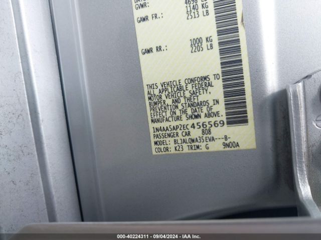 1N4AA5AP2EC456569 Nissan Maxima 3.5 S/3.5 Sv