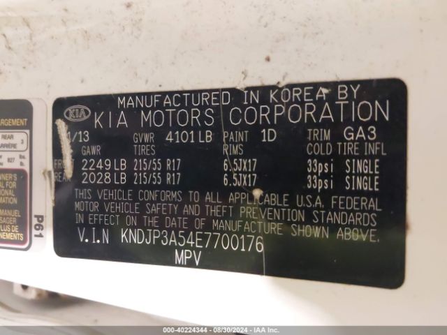 KNDJP3A54E7700176 KIA SOUL +