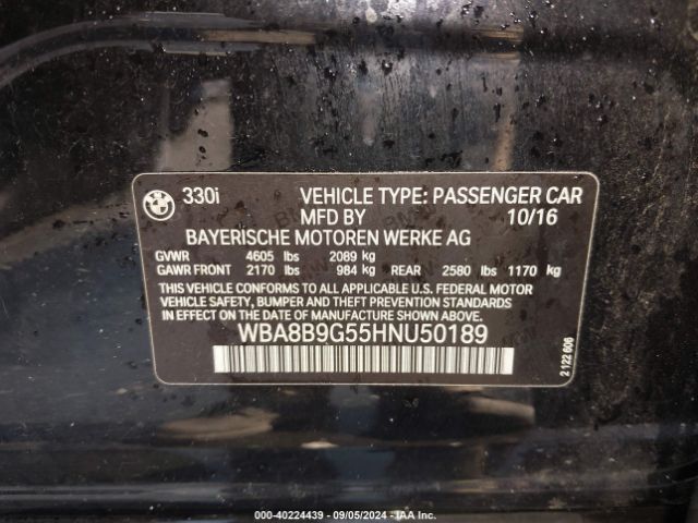 WBA8B9G55HNU50189 BMW 330I