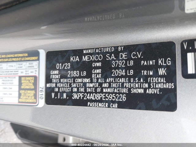 KIA Forte Lxs 2023 3KPF24AD8PE595226 Image 9