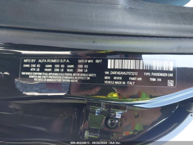 ZARFAEAV5J7572212 Alfa Romeo Giulia Quadrifoglio Rwd