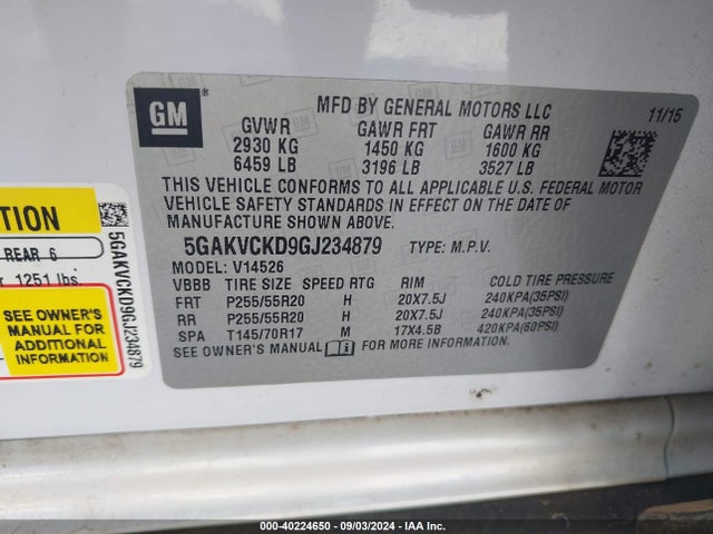 5GAKVCKD9GJ234879 Buick Enclave Premium