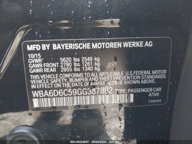 WBA6D6C59GG387882 BMW 650i Gran Coupe Xdrive