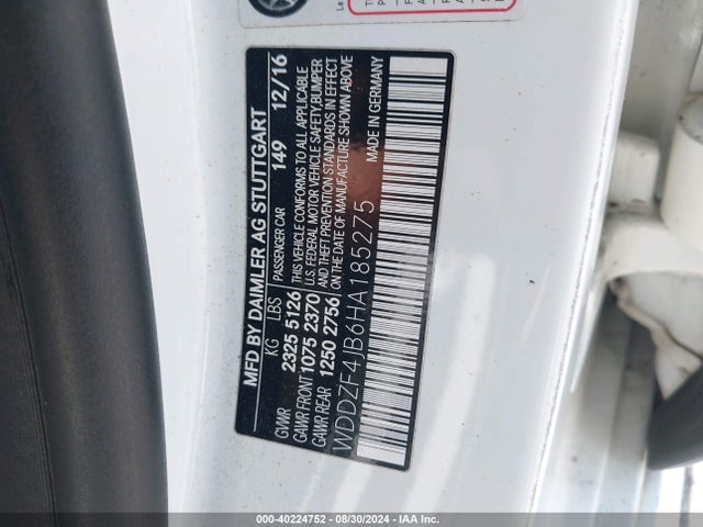 WDDZF4JB6HA185275 Mercedes-Benz E 300