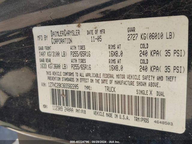 2006 MITSUBISHI RAIDER 1Z7HC28K36S582205 Photo 8