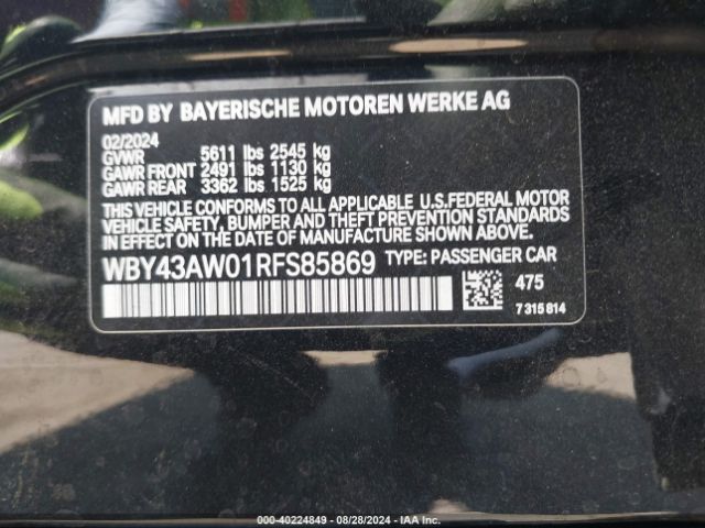 WBY43AW01RFS85869 BMW I4 Edrive35