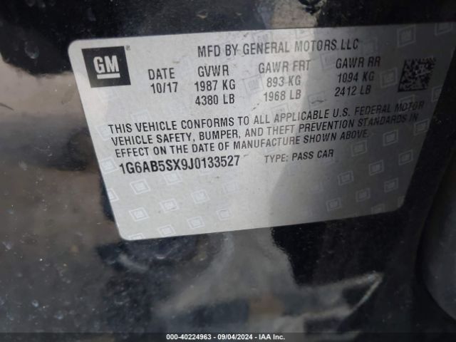 1G6AB5SX9J0133527 Cadillac ATS LUXURY