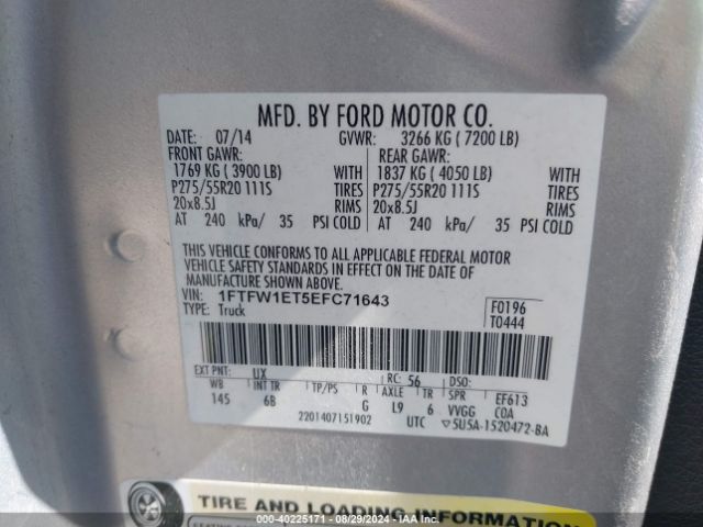 1FTFW1ET5EFC71643 Ford F-150 Fx4