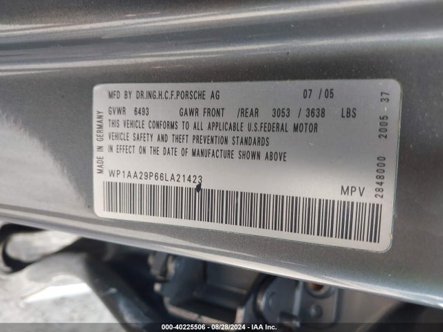 2006 PORSCHE CAYENNE WP1AA29P66LA21423 Photo 8