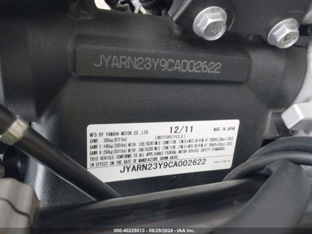 2012 YAMAHA YZFR1 JYARN23Y9CA002622 Photo 9