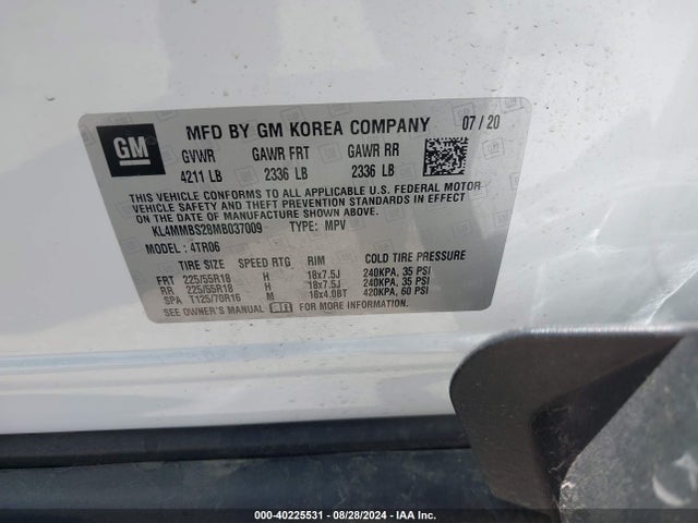 KL4MMBS28MB037009 Buick Encore Gx Fwd Preferred
