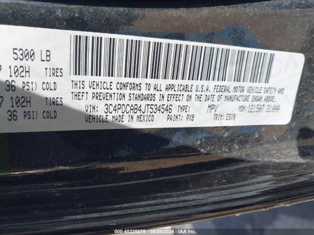 Dodge JOURNEY SE 2018 3C4PDCAB4JT534546 Image 9