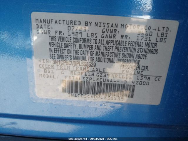 3N1CP5CV0PL558539 Nissan Kicks Sv Xtronic Cvt
