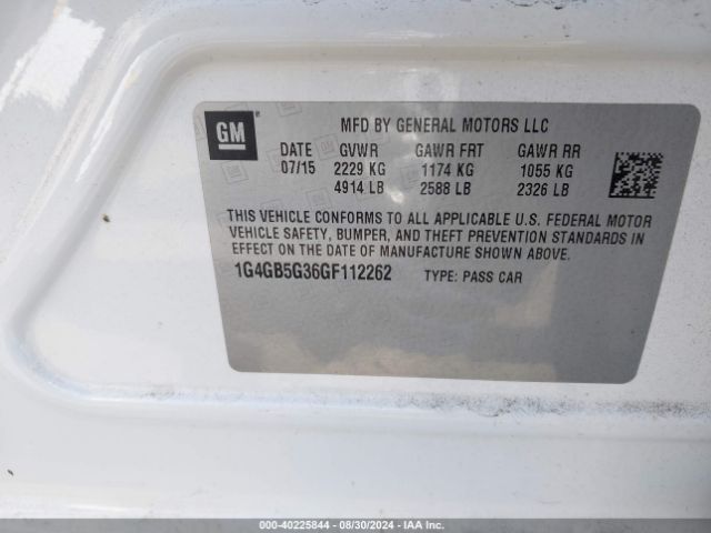 1G4GB5G36GF112262 Buick Lacrosse Leather