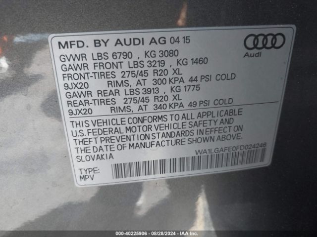 WA1LGAFE0FD024246 Audi Q7 3.0t Premium
