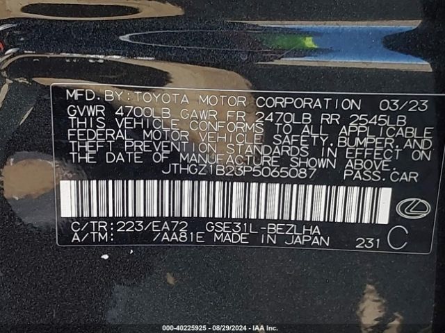 JTHGZ1B23P5065087 Lexus Is 350 F Sport