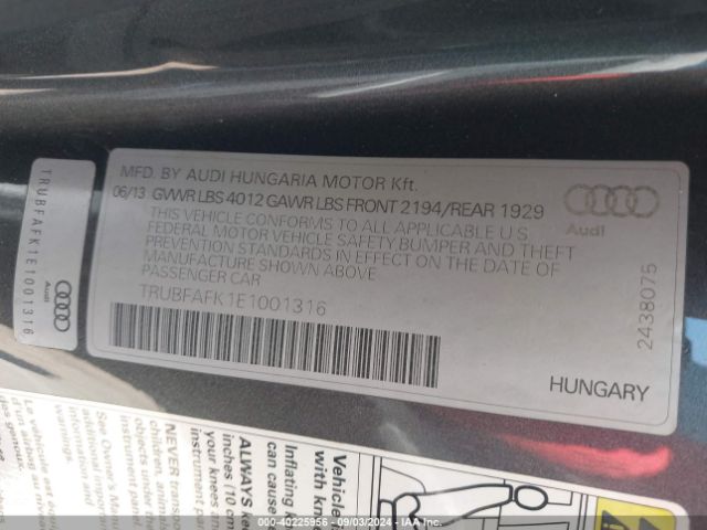 2014 AUDI TT TRUBFAFK1E1001316 Photo 8