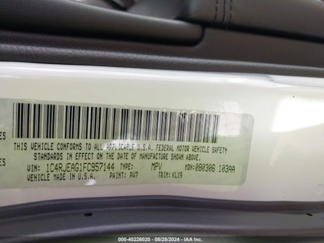 1C4RJEAG1FC957144 Jeep Grand Cherokee Altitude