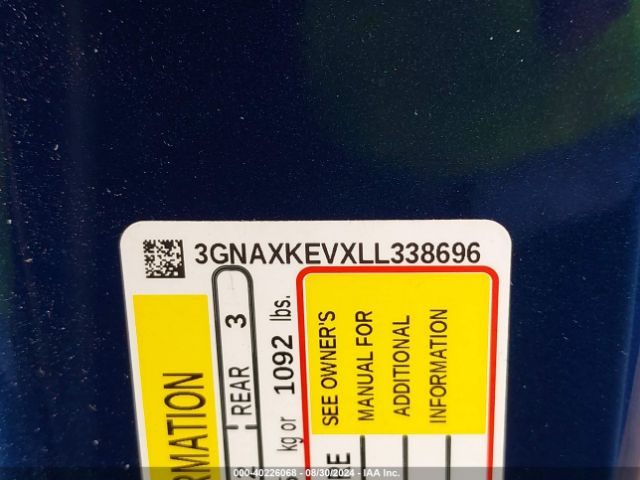 3GNAXKEVXLL338696 Chevrolet Equinox Fwd Lt 1.5l Turbo