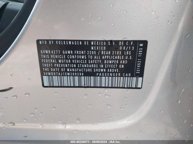 3VWD07AJ1EM209296 Volkswagen Jetta 1.8t Se