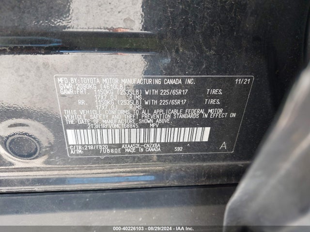 Toyota RAV4 LE 2021 2T3H1RFV0MC168845 Image 9