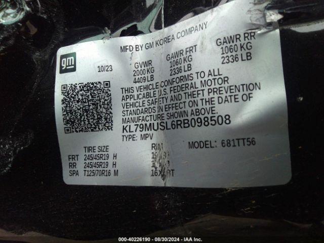 KL79MUSL6RB098508 Chevrolet Trailblazer Awd Rs