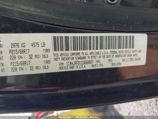 1C4NJRFB1ED660807 Jeep Patriot Latitude