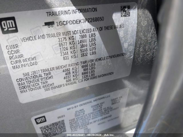 1GCPDDEK3PZ268650 Chevrolet Silverado 1500 4wd  Standard Bed Lt