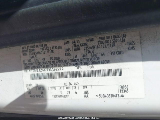 1FTNE1ZM7FKA92272 Ford Transit-150