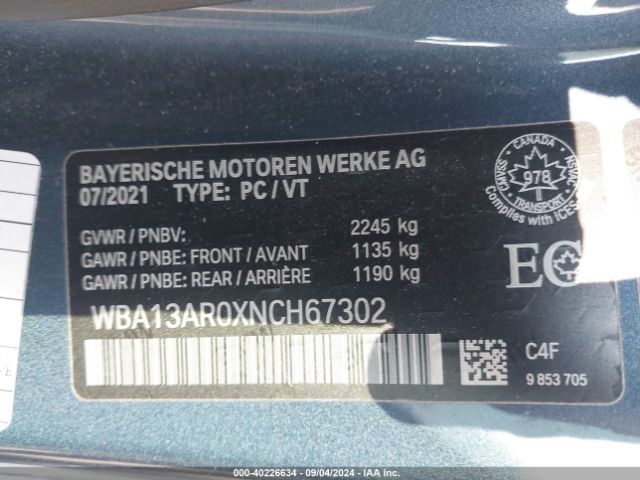 WBA13AR0XNCH67302 BMW M440i Xdrive
