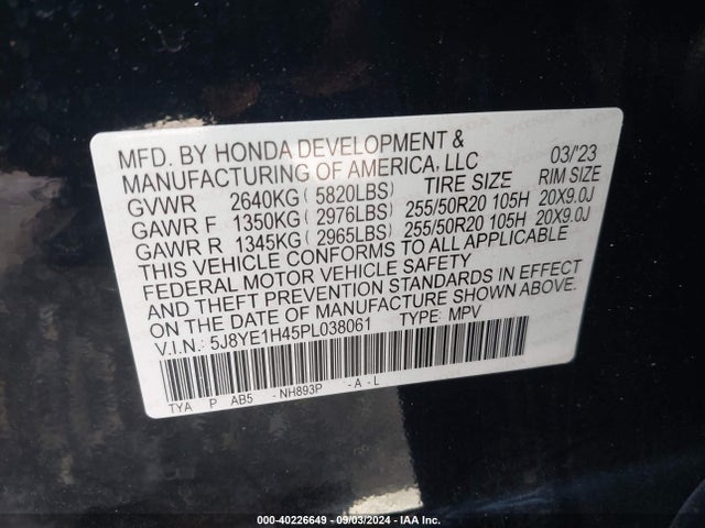 Acura Mdx Technology Package 2023 5J8YE1H45PL038061 Image 9