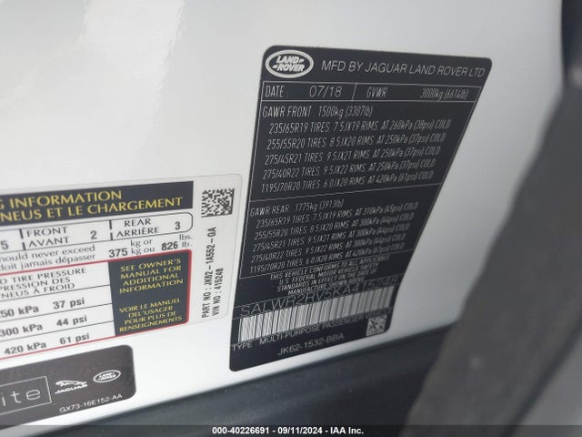 SALWR2RV5KA415248 Land Rover Range Rover Sport Hse