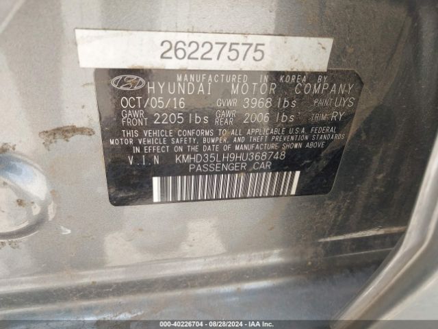 KMHD35LH9HU368748 Hyundai ELANTRA GT