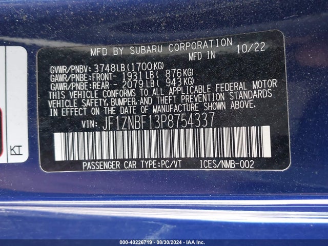 Toyota Gr86 Premium 2023 JF1ZNBF13P8754337 Image 9