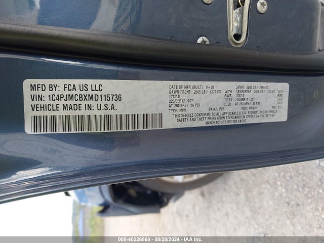1C4PJMCBXMD115736 Jeep Cherokee Latitude 4x4