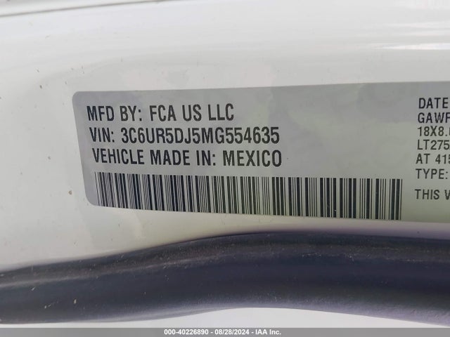 3C6UR5DJ5MG554635 RAM 2500 Big Horn  4x4 6'4 Box