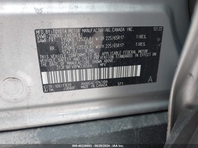 Toyota RAV4 LE 2023 2T3F1RFV8PW336564 Image 9