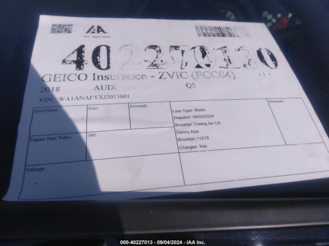 WA1ANAFYXJ2015601 Audi Q5 2.0t Premium/2.0t Tech Premium